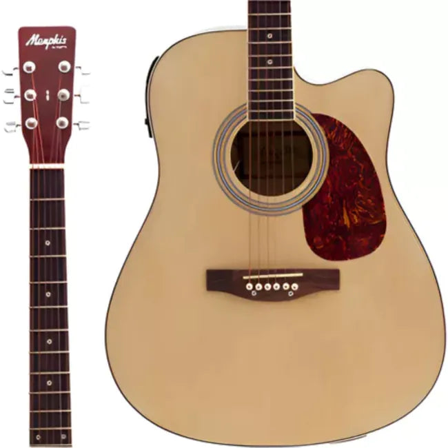 Violao Eletrico Memphis MD 18 Folk EQ Aço All Linden Natural