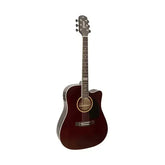 Violao Eletrico Giannini gf-1d Ceq TDW Folk Cutaway Trans Dark Wine
