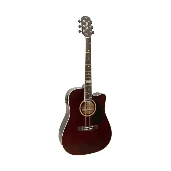 Violao Eletrico Giannini gf-1d Ceq TDW Folk Cutaway Trans Dark Wine